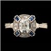 Image 1 : DIAMOND, SAPPHIRE, 14K WHITE GOLD RING.