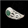 Image 2 : EMERALD, DIAMOND, 18K WHITE GOLD RING.