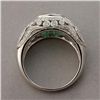 Image 3 : EMERALD, DIAMOND, 18K WHITE GOLD RING.