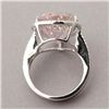 Image 3 : KUNZITE, DIAMOND, 18K WHITE GOLD RING.