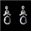 Image 1 : PAIR OF SAPPHIRE, DIAMOND, 18K WHITE GOLD EARRINGS.