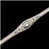 Image 1 : ART DECO, DIAMOND, EMERALD, PLATINUM BRACELET.