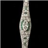 Image 2 : ART DECO, DIAMOND, EMERALD, PLATINUM BRACELET.