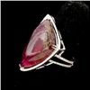 Image 2 : TOURMALINE, DIAMOND, 18K WHITE GOLD RING.