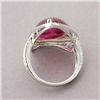 Image 3 : TOURMALINE, DIAMOND, 18K WHITE GOLD RING.