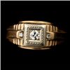 Image 1 : GENTLEMAN'S DIAMOND, 14K YELLOW & WHITE GOLD RING.