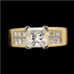 DIAMOND, 18K YELLOW GOLD RING.