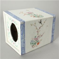 An Enamel-Decorated Porcelain Pillow