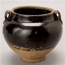 A Black-Glazed Ceramic Jar