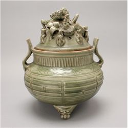 A Yaozhou Stoneware Covered Censer