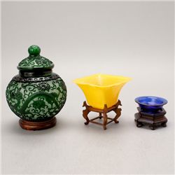 A Group of Three Glass Wares