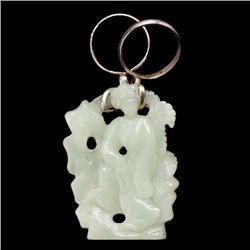 A Reticulated White Jade Pendant,
