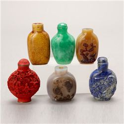 A Group of Six Snuff Bottles