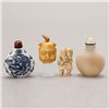Image 1 : Three Snuff Bottles and a Carved Ivory Study*