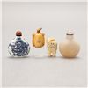 Image 2 : Three Snuff Bottles and a Carved Ivory Study*