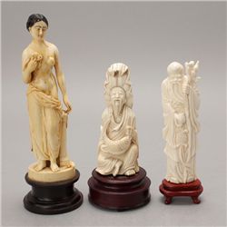 Three Carved Ivory Figures*