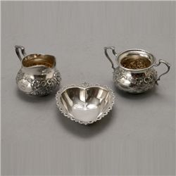 S. Kirk & Son Sterling Repousse Creamer & Sugar