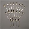 Image 1 : 19 Bright Cut Sterling Engraved Teaspoons