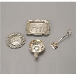 Four Sterling Rococo Revival Items