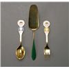 Image 1 : 3 Scandinavian Enamel Sterling Christmas Flatware