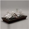 Image 1 : Set of Four Glass Ship's Decanter in Wood Box