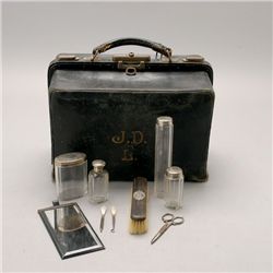 Men's Leather Traveling Dresser Set
