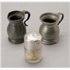 Image 1 : Two Miniature Scottish Pewter Mugs & Dresser Jar