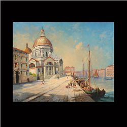 FREDERICK BAUER "Arriving" Oil on board.