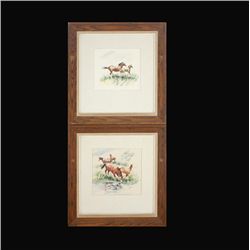 Stanley Long, Two works of horses, Watercolor
