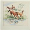 Image 3 : Stanley Long, Two works of horses, Watercolor