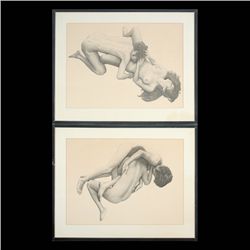 Gerald Gooch, Two works "Lovers", Lithographs