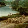 Image 3 : Continental School, Sheep Herder, Oil on canvas