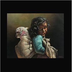 D'Killa, Girl with Lamb, Oil