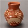 Image 1 : Carved redware vase with scenes