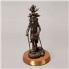 Image 1 : RON HONYOUTI.  Painted bronze of Deer Dancer.