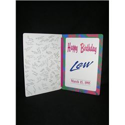 Lew Wasserman Signed 82nd Birthday Card