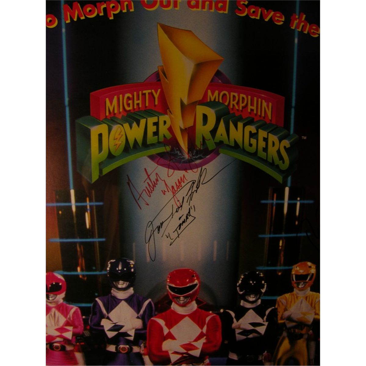 Mighty Morphin Power Rangers Signed Poster