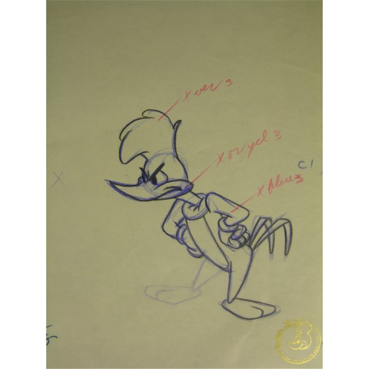 Woody Woodpecker Original Drawing
