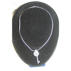 Tiffany & Co. Large CZ Key Pendant Necklace