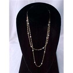 14K GOLD AND PEARL NECKLACE - 36" GUCCI STY