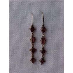 VERMEIL GARNET DROP EARRINGS - ALTERNATING