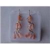 Image 1 : 14K GOLD AND CORAL EARRINGS - HANDMADE FREN