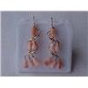 Image 1 : 14K GOLD AND CORAL EARRINGS - HANDMADE FREN