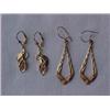 Image 1 : TWO PAIR OF 14K GOLD DROP EARRINGS - ONE PA