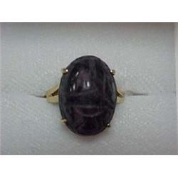 14K GOLD SCARAB RING - YELLOW GOLD MOUNTING