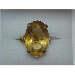 14K GOLD AND CITRINE RING - CUSTOM MADE YEL