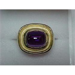 14K GOLD AND AMETHYST RING - CONTEMPORARY Y