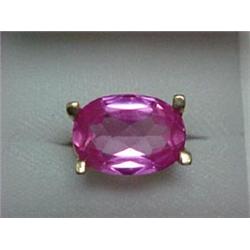 14K GOLD AND SYNTHETIC TOURMALINE RING - HA