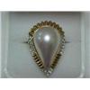 Image 1 : 14K GOLD MABE PEARL AND DIAMOND RING - YELL