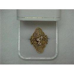 14K GOLD FILIGREE RING - YELLOW GOLD RING W